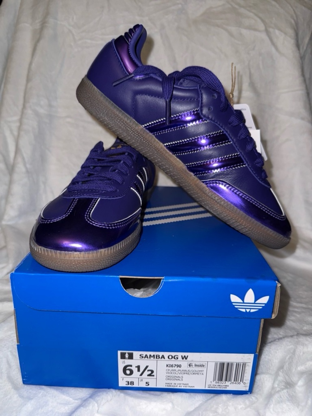 adidas Samba OG W Sneakers in Collegiate Purple with Gum Sole NWT